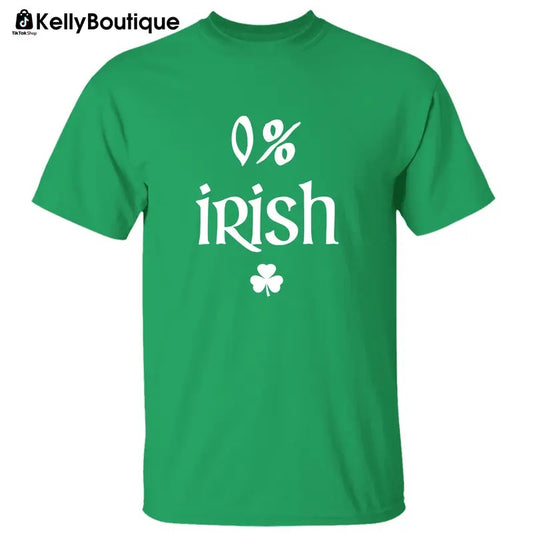 0% Zero Percent Irish Lucky Paddy's Day Shamrock St Patrick's Day Graphic Printed Unisex Classic Cotton T-shirt Sweatshirt Hoodie