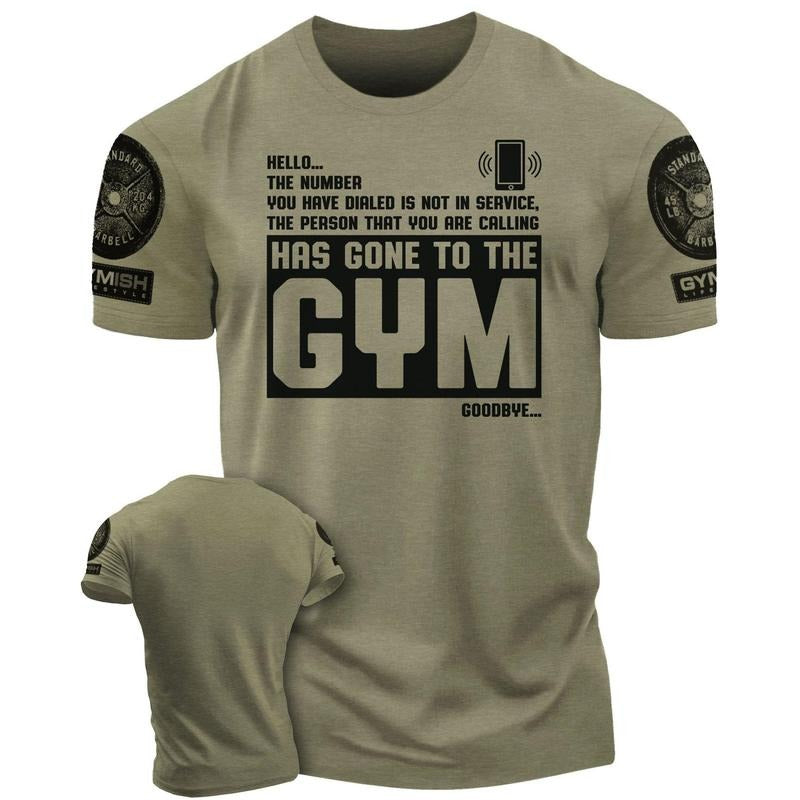 059. Hello... Goodbye Funny Motivational Workout Gym T-Shirt for Men