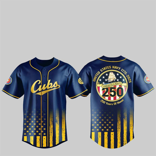 Cubs US NAVY 250th Birthday Celebration Jersey - Grishko.com