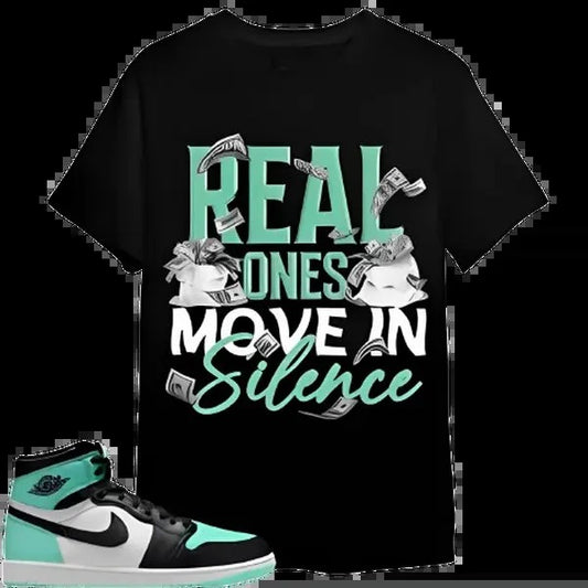 1 High OG Green Glow Unisex T-Shirt, Move In Silence Money, Shirt To Match Shoes
