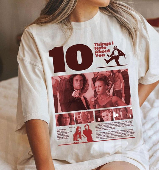10 Things I Hate About You Shirt, Heath Ledger Shirt, Patrick Verona Shirt, 90s Movie Shirt, Romance Shirt, Gift For Fans, Unisex Clothing Cotton Fabric