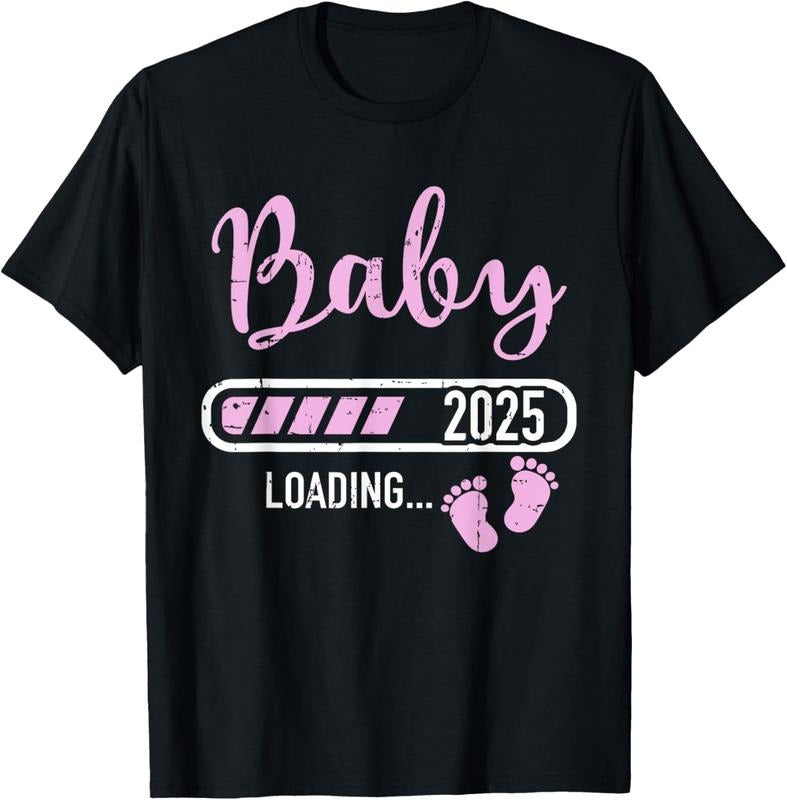 100% Cotton loading 2025 for pregnancy announcement T-Shirt