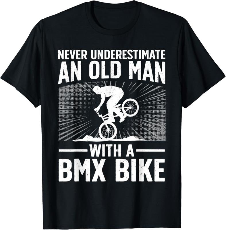100% Cotton Cool BMX Bike Design For Grandpa Men BMX Bike Rider Lover T-Shirt