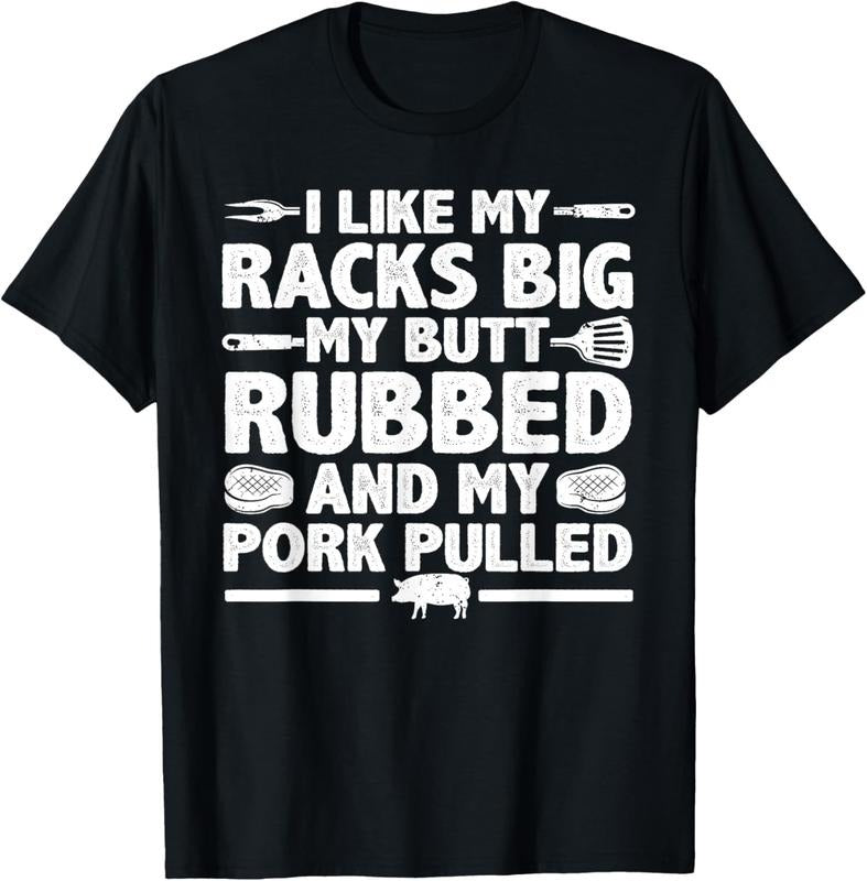 100% Cotton Cool Grilling For Men Women Pork Rub Smoking BBQ Meat Smoker T-Shirt