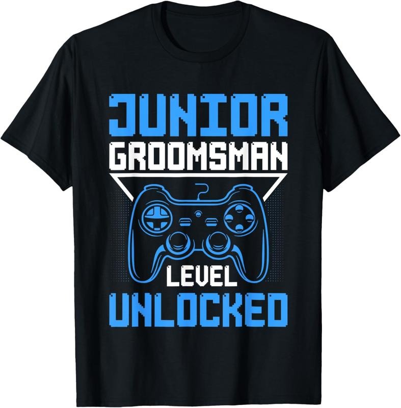 100% Cotton Cute Junior Groomsman Gaming Wedding Party Jr Boys Gift T-Shirt