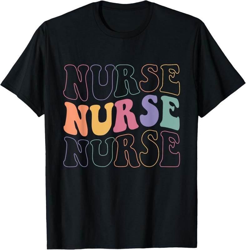 100% Cotton Groovy Nurse Shirt Women School Nurse RN ICU ER Pediatric T-Shirt