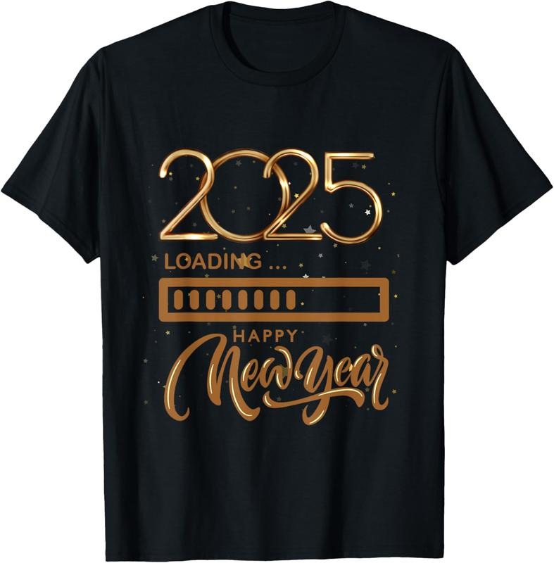 100% Cotton Happy New Year Eve Party Supplies 31st December 2025 Loading T-Shirt