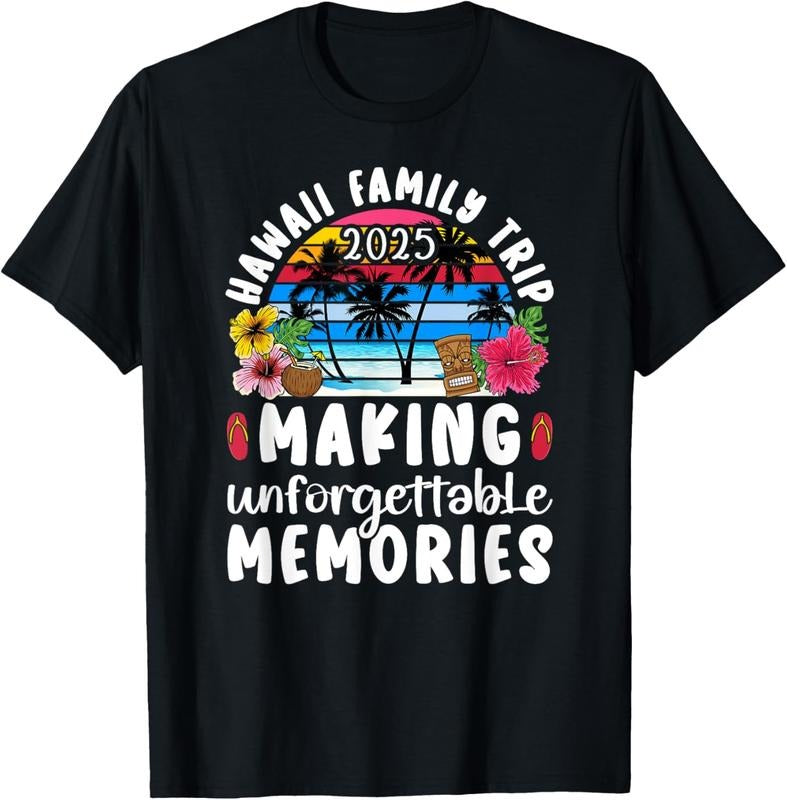 100% Cotton Hawaii Family Trip 2025 Making Memories Hawaii Vacation T-Shirt