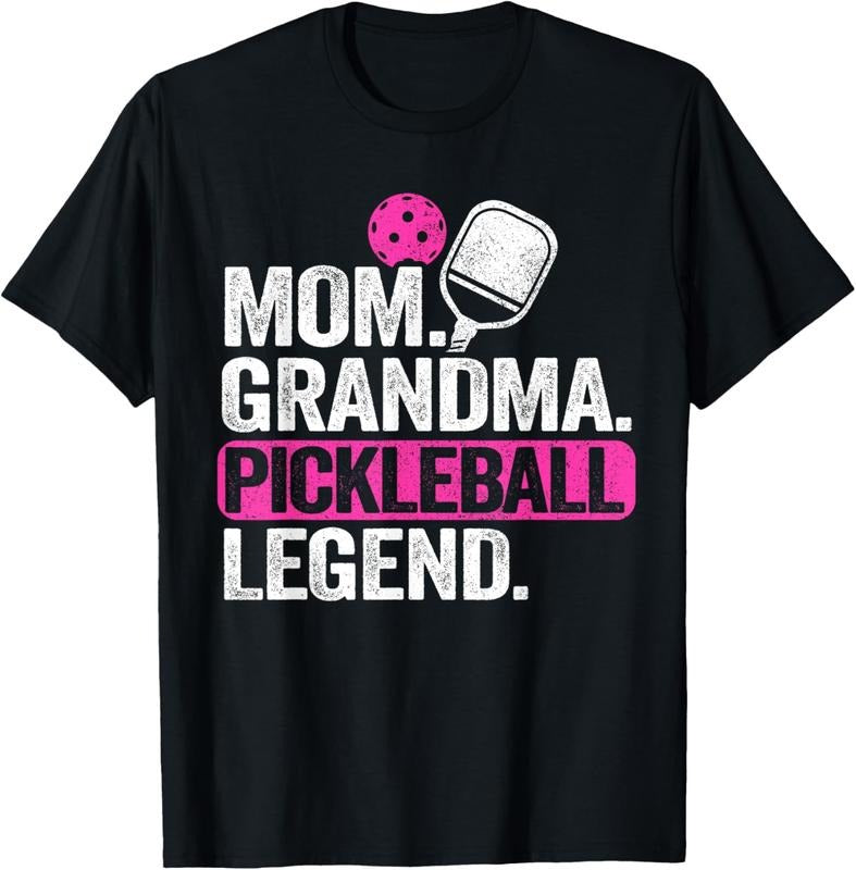 100% Cotton Mom Grandma Pickleball Legend Player Funny Pickle Ball T-Shirt