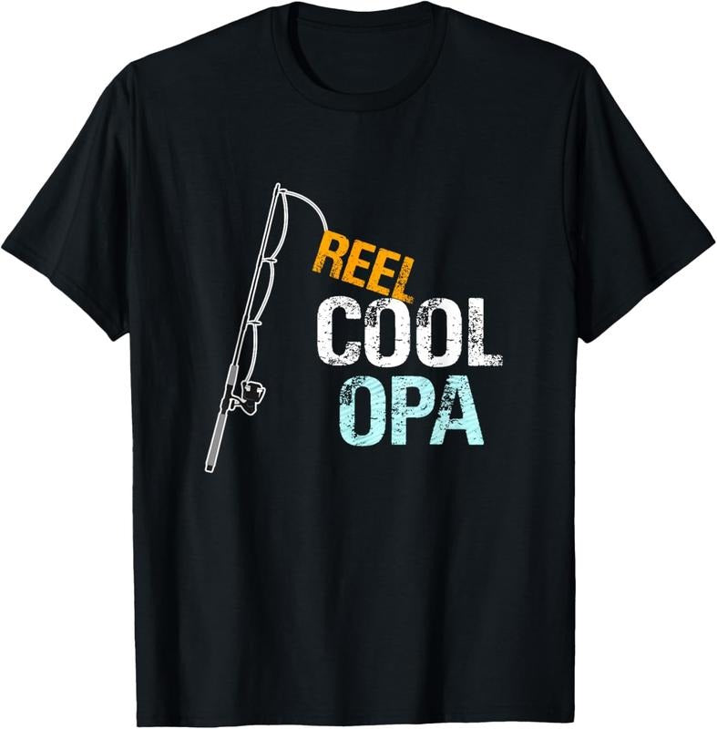 100% Cotton Opa Gift from Granddaughter Grandson Reel Cool Opa T-Shirt