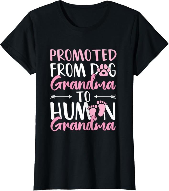 100% Cotton Promoted From Dog Grandma To Human Grandma to be T-Shirt