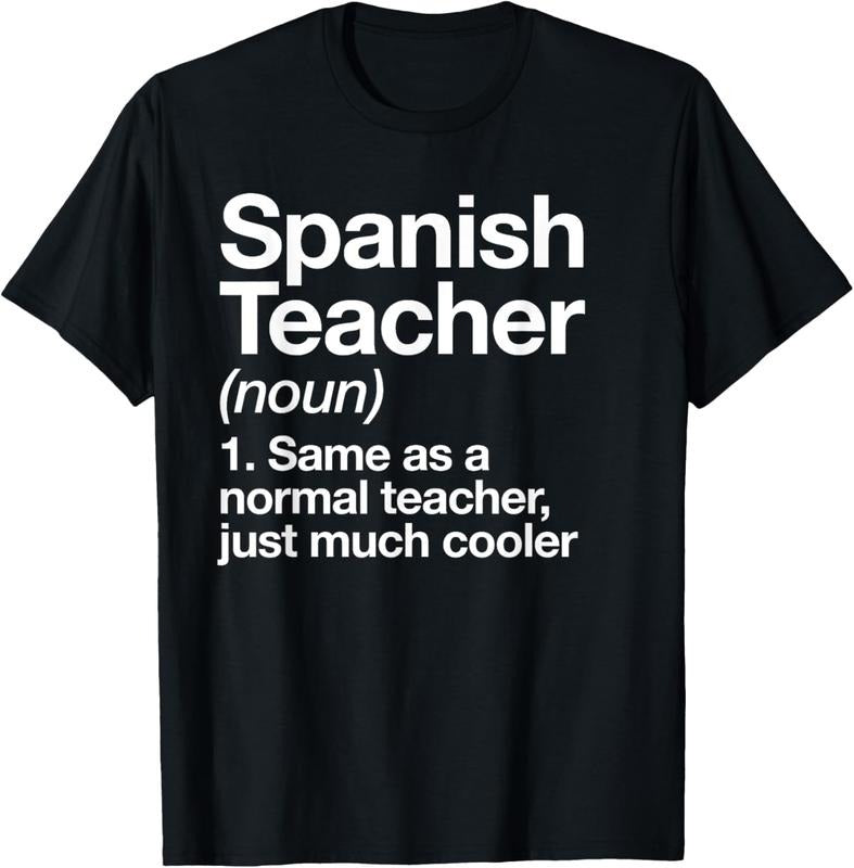 100% Cotton Spanish Teacher Definition Funny School T-Shirt