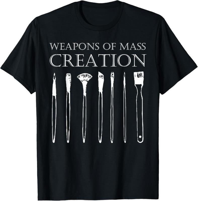 100% Cotton Weapons Of Mass Creation Funny Art Brush Painter Artist T-Shirt