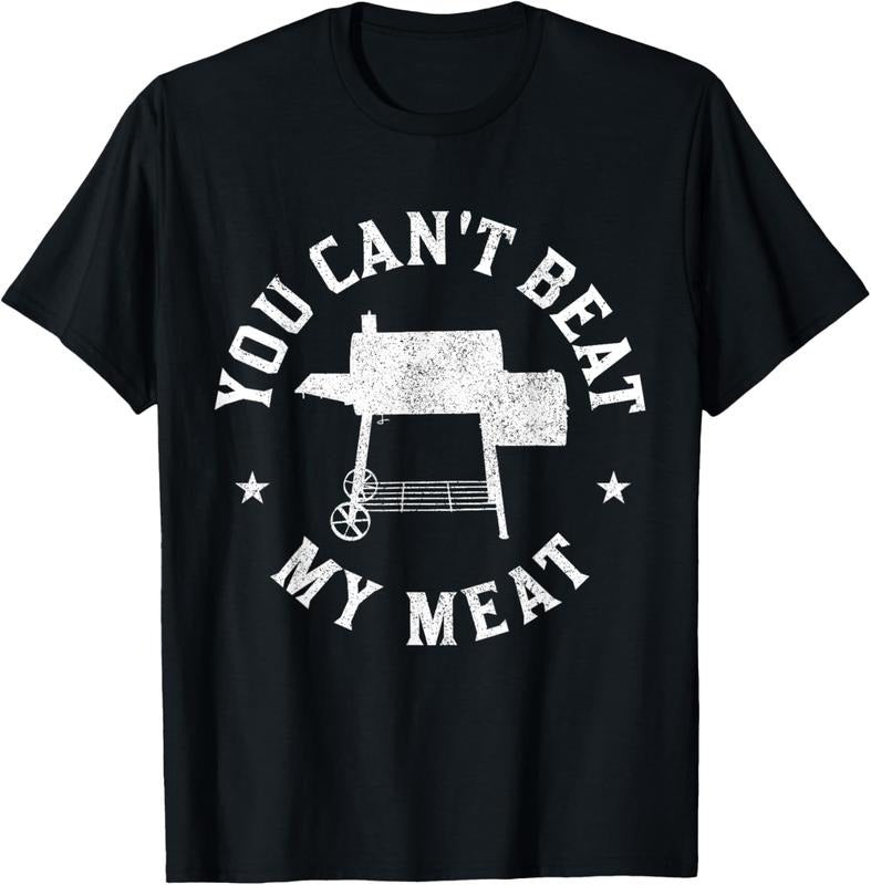 100% Cotton You Can't Beat My Meat BBQ Grilling Chef Funny Grill T-Shirt