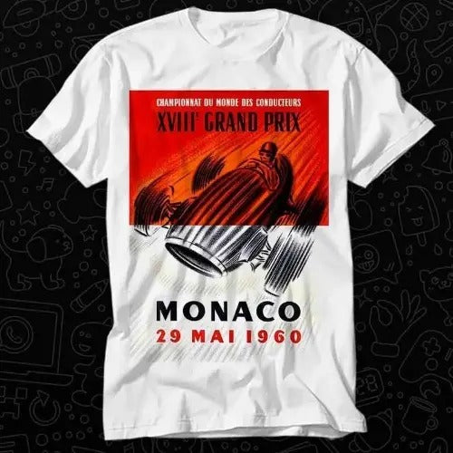 1960 Monaco Grand Prix Automobile Racing T Shirt Best Seller Gift Unisex Top Adult Tee Music Movie Made in USA