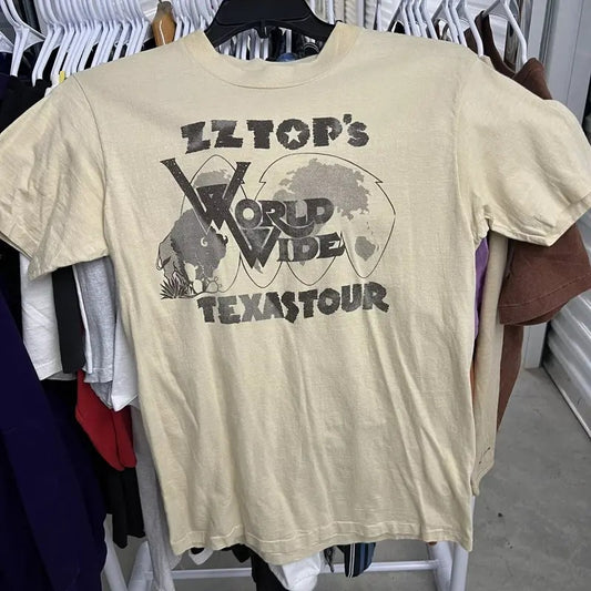 1976 ZZ Top Texas Tour Vintage Band Rock Tee Shirt 70s 1970s Menswear Underwear