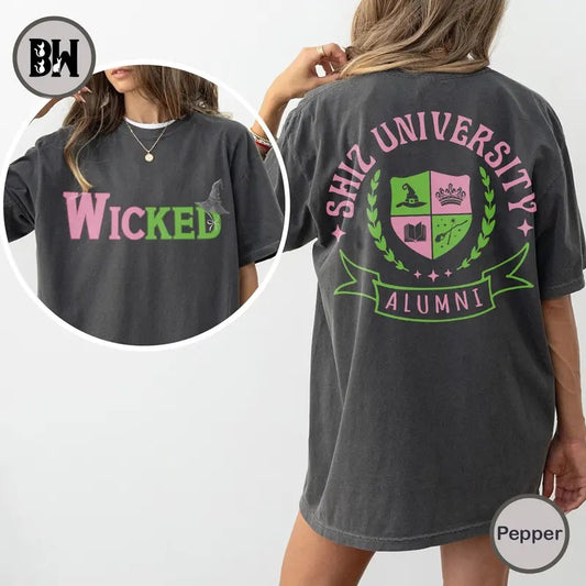 2 Side Wicked Movie Shirt, Wicked Glitter Shirts, Defying Gravity Tshirt, Movie Fan Fan Gift, Green Witch, Pink Witch, Wicked Broadway