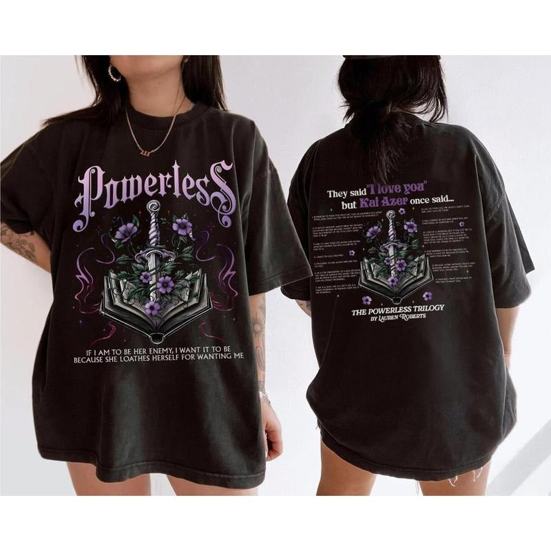 2 Sided Powerless Tee, Vicious Little Thing Powerless Shirt, Kai Azer Shirt, Paedyn Gray, Lauren Roberts, Booktok Merch, Reckless