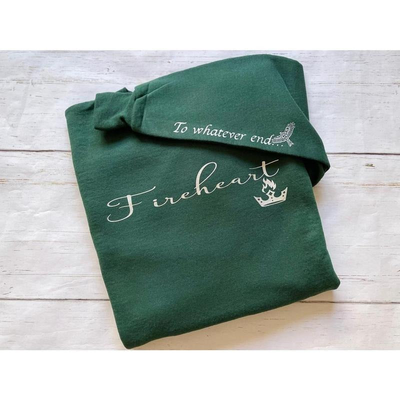 2 Sided, Licensed Fireheart Throne Of Glass Sweatshirt, TOG Series, Throne Of Glass Shirt, To Whatever End, Rowan Whitethorn