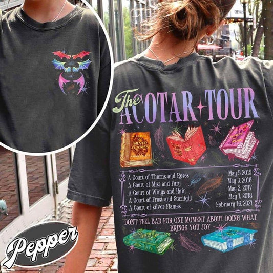 2 Sided,The ACOTAR Tour Shirt, Fan of Acotar Series T- Shirt, the Bat Boys Shirt,Velaris Book Lover TShirt, Sjm Inspired Tee,Gift for Bookish Casual Cotton
