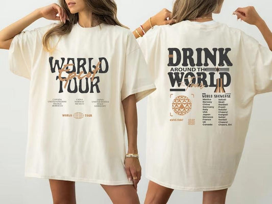 2 Slide Design, DN Epcot World Tour Shirt, Drink Around The World Shirt, DN Group Trip Shirt, Retro DNland Epcot Shirt, Epcot DNworld Shirtoses | Rhysand Cassian Azriel Apparel