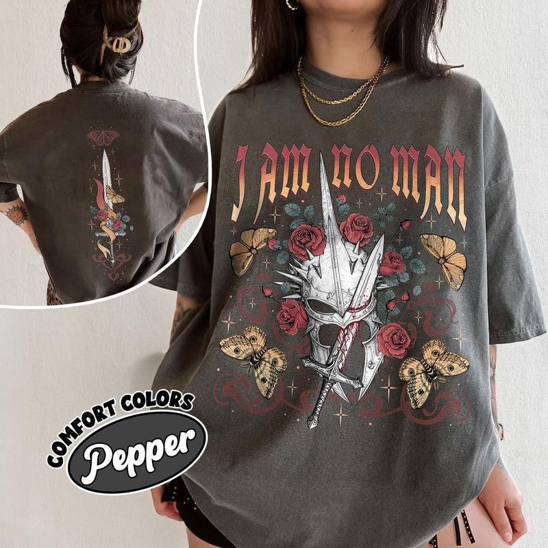 2 Slide Design, I Am No Man Shirt, LOTR Shirt, Fantasy Reader TShirt, Eowyn Shirt, Book Quote Shirt, I Am No Man Tee, Girl Power Shirt