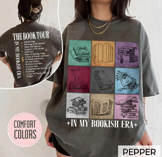 2 Slide Design, In My Bookish Era Unisex, In My Bookish Era T-Shirt, The Book Tour Shirt, Book Lover Gift Clothing, Back To School Clothing, Bookish Gifts