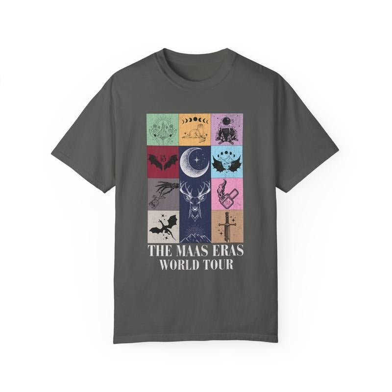 2 Slide Design, Sarah J. Maas Eras Tour tee, Licensed SJM merch, Throne of Glass TOG shirt, ACOTAR merch, Crescent City Fan Apparel Maas Tour