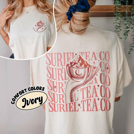2 Slide Design,Suriel Tea Co Comfort Colors Shirt, SJM Bookish Inspired T Shirt, The Hottest Tea In Prythian, Gift For Book Lover, SJM Gift