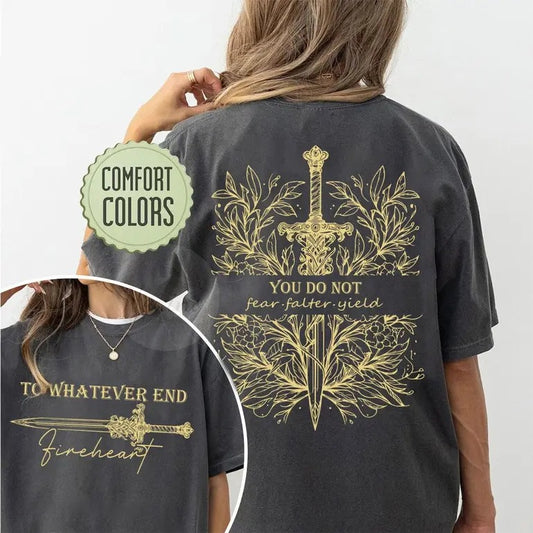 2 Slides, You Do Not Yield TOG Inspired Tee - Unisex Shirt - Bookish Gift for Women - Booktok T-Shirt - Fantasy Reading Gift - Book Lover, Womenswear Shortsleeve Crewneck Cotton Casual Top Fit