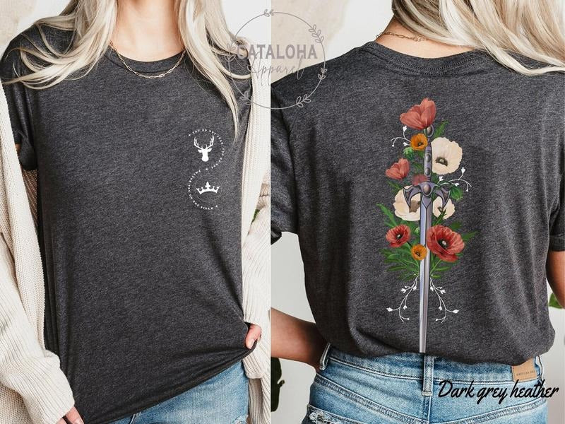 2 slides, You do not yield T-Shirt, Throne Of Glass Shirt, Aelin, Fireheart shirt, Kingdom Of Ash shirt, A Court of Thorns and Roses Court of Dreams