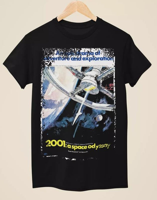 2001 A Space Odyssey (1968) - Movie Poster inspired Unisex Black T-Shirt