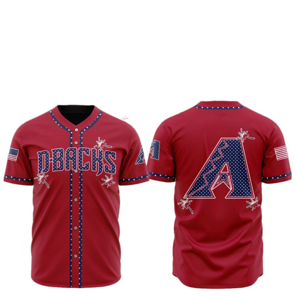 2025 Arizona Diamondbacks Happy Independence Day Baseball Jersey - Grishko.com