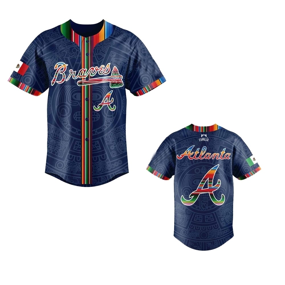 2025 Atlanta Braves Mexican Heritage Night Baseball Jersey - Grishko.com