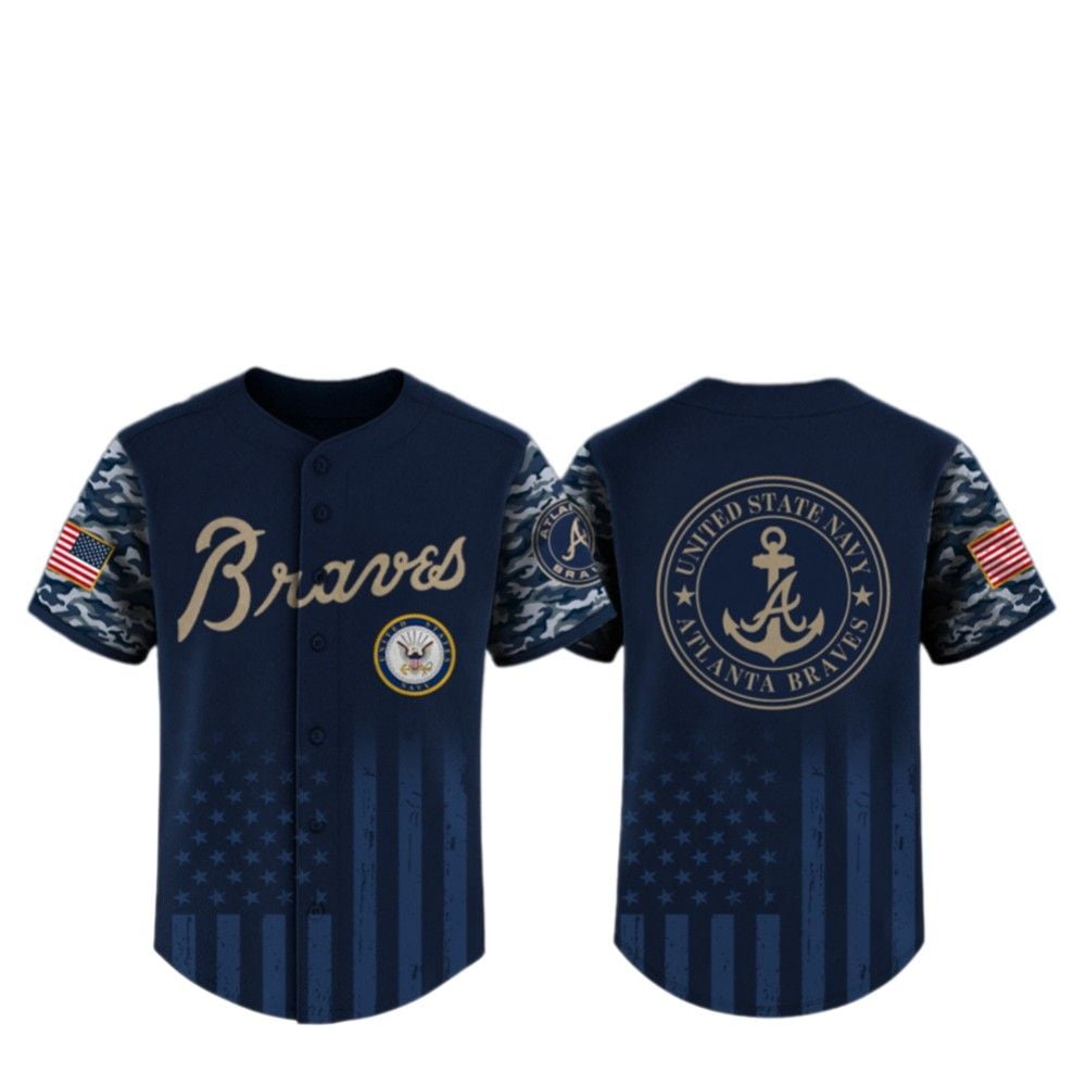 2025 Braves US Navy Appreciation Night Jersey - Grishko.com