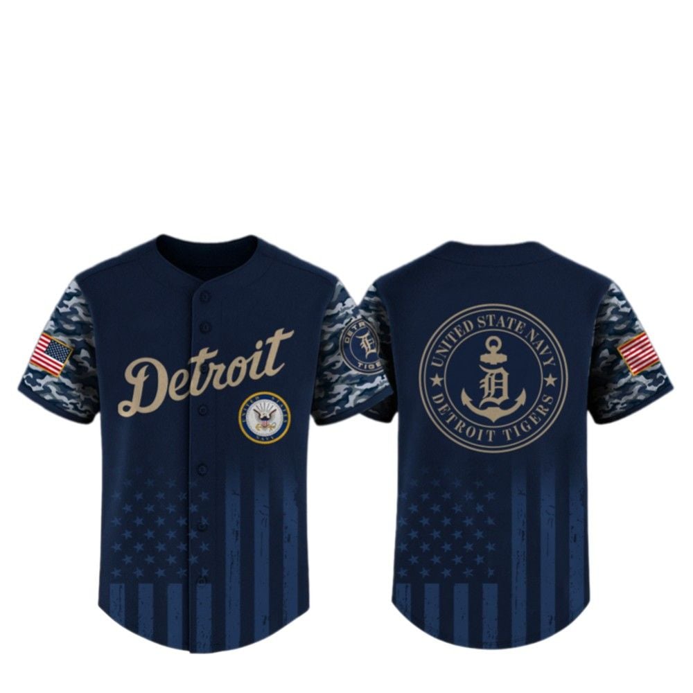2025 Tigers US Navy Appreciation Night Jersey - Grishko.com
