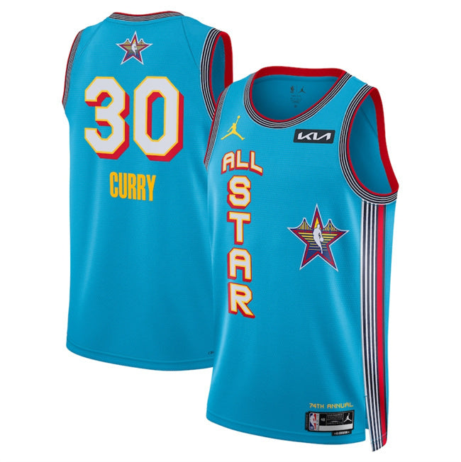 2025 All-Star #30 Stephen Curry Light Blue Stitched Basketball Jersey Style 1
