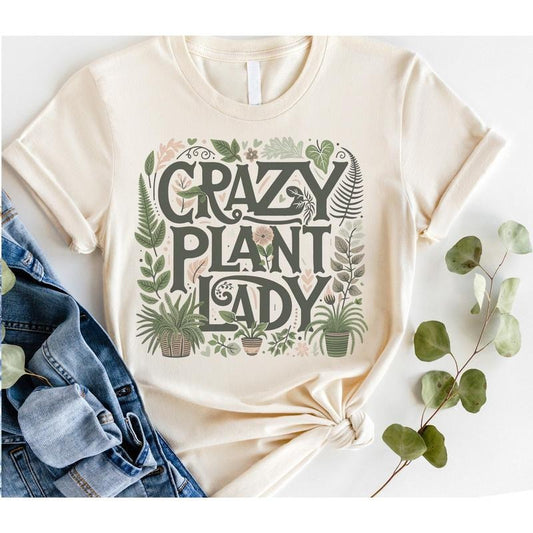 #203 - Crazy Plant Lady -     - Print Unisex Crew neck Tee T-shirt