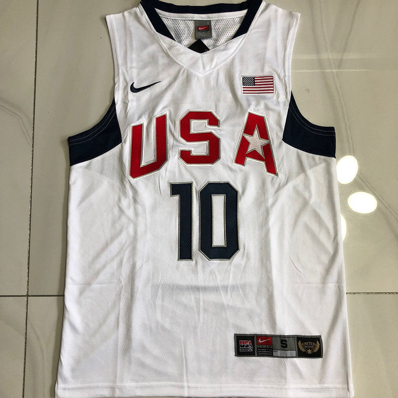 #10 Bryant USA Dream 8 Authentic jersey white Style 7