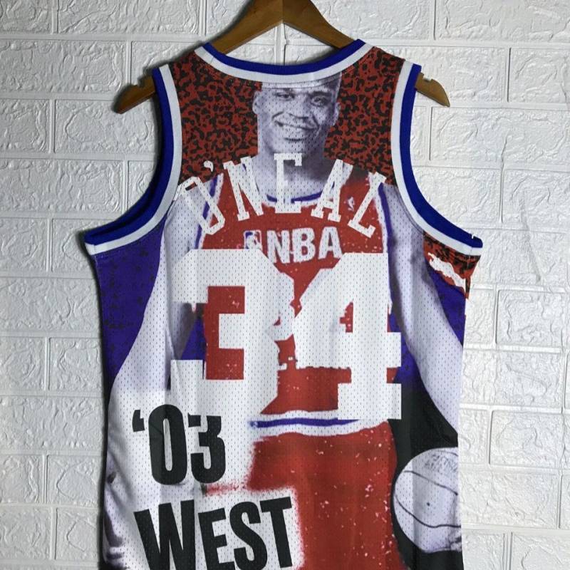 #34 o'neal 2003 all star game jersey (print) Style 2