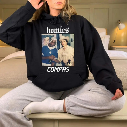 2Pac Chalinoo Homie Compas Graphic Tee, American Rapper, Mexican Music Legend, Unisex Sweater Pullover Tee