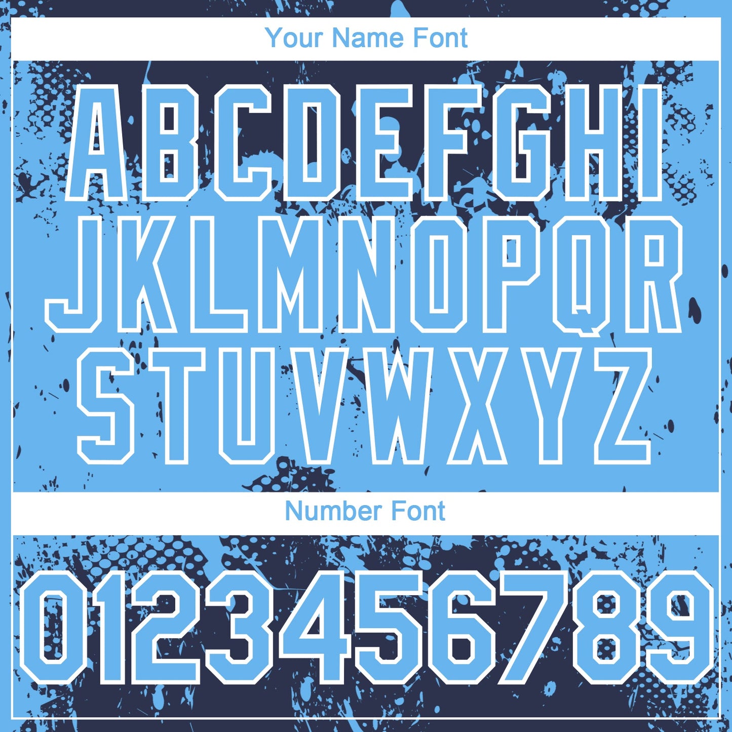 Custom Navy Sky Blue-White Abstract Splatter Grunge Paint Authentic Baseball Jersey