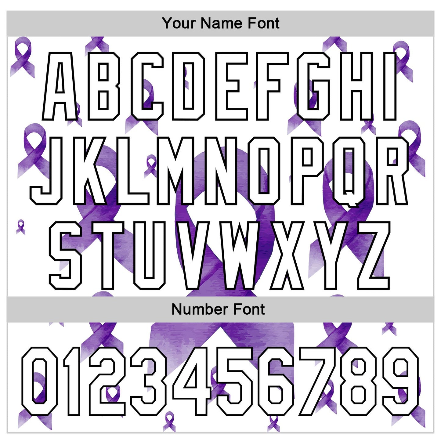 Custom White Purple-Black 3D Gynecological Cancer Ribbon Authentic Baseball Jersey
