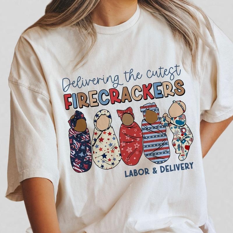 4th Of July Nurse Shirt,  Fourth Of July Shirt, Labor And Delivery Shirt, L&D Nurse Tee, 4th Of July Nurse Crew, Fourth of July shirt, Checkered Shirt, USA Flag, Patriotic Shirt, 1997 Freedom Shirt, Gift For Women, Red White and Blue