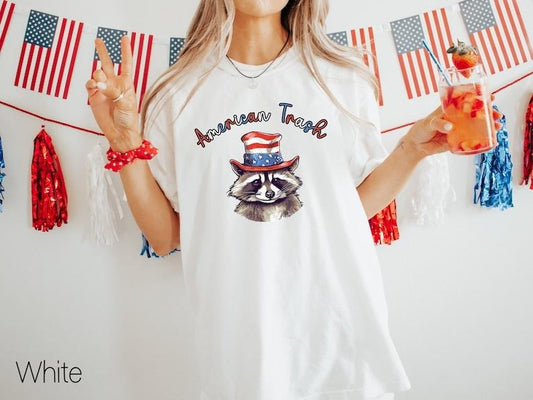 4th Of July Raccoon Shirt,American Trash T-Shirt,July 4th TShirt,Funny Raccoon Shirt,Funny July Fourth Shirts,Patriotic Tee
