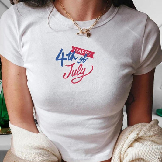 4th of July Baby Tee , American Dream Shirt , Independence Day Crop To, Red Baby Tee , Western Baby Tee , Y2K Fitted Crop Top