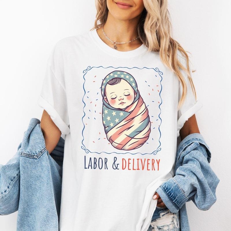 4th of July Labour and Delivery Nurse Shirt Fourth of July L and D Nurse Crewneck 4th of July Labor Delivery Nurse Gift Independence Day Tee