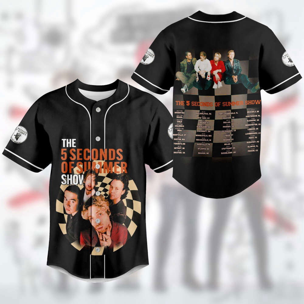 5SOS Show Baseball Jersey: Sounds Good Feels Good Take My Hand Shirt - Pop Rock Band Merch Perfect Gift for Fans