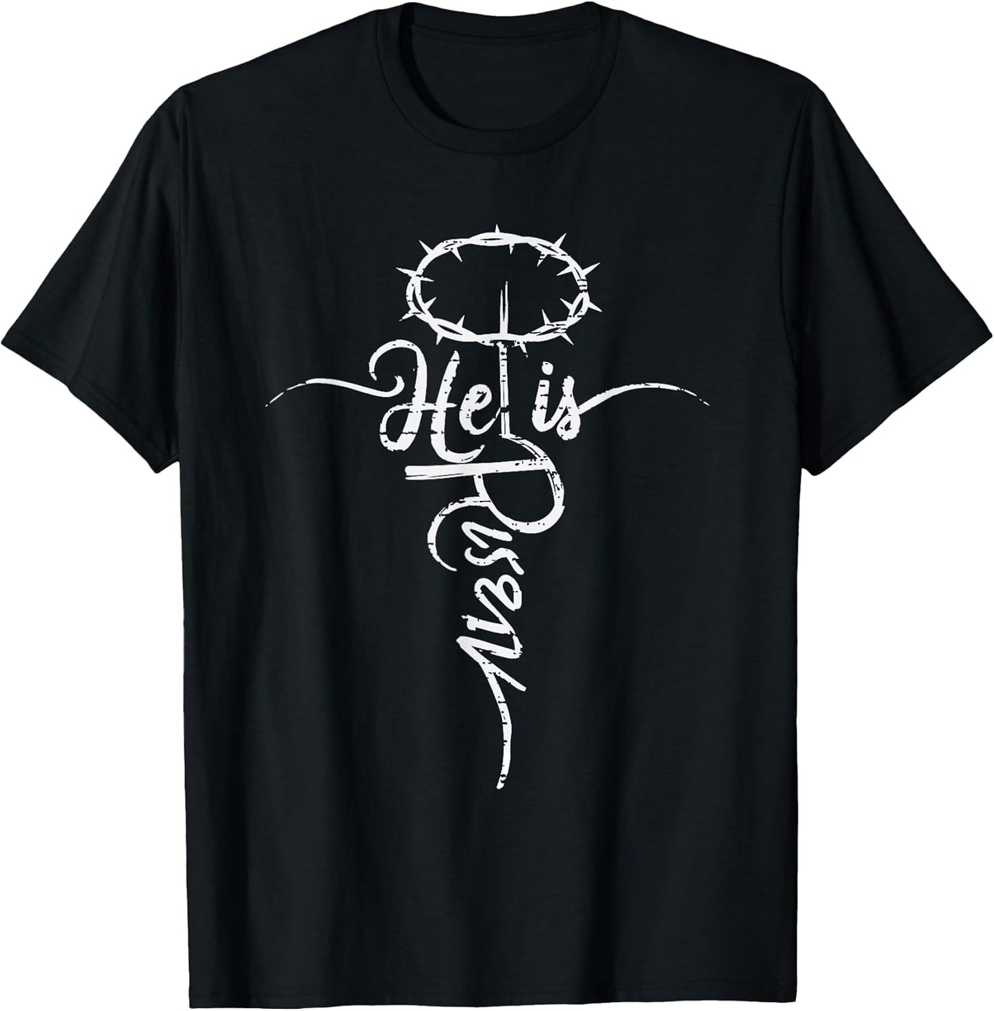 Retro Easter Day He is Risen Cross Jesus Christian Religious T-Shirt