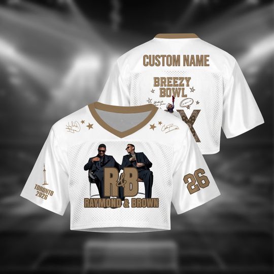 Custom Breezy Bowl Crop Top Football Jersey, RnB Tour 2026 Shirt, Raymond and Brown Jersey